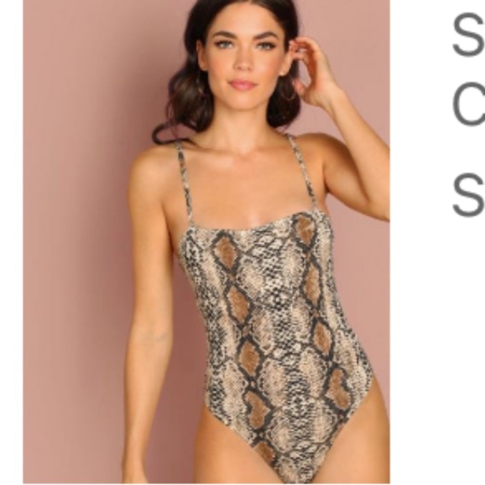 Snake Skin Print Cami Bodysuit